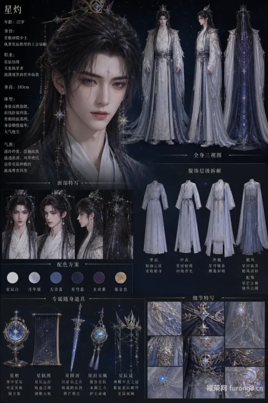 星辰仙尊星灼图鉴：服饰层级拆解加专属道具，细节纹理拉满-福荣网