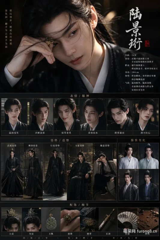 陆景珩|朝堂谋士步步为营 宋韵超写实电影角色海报-福荣网