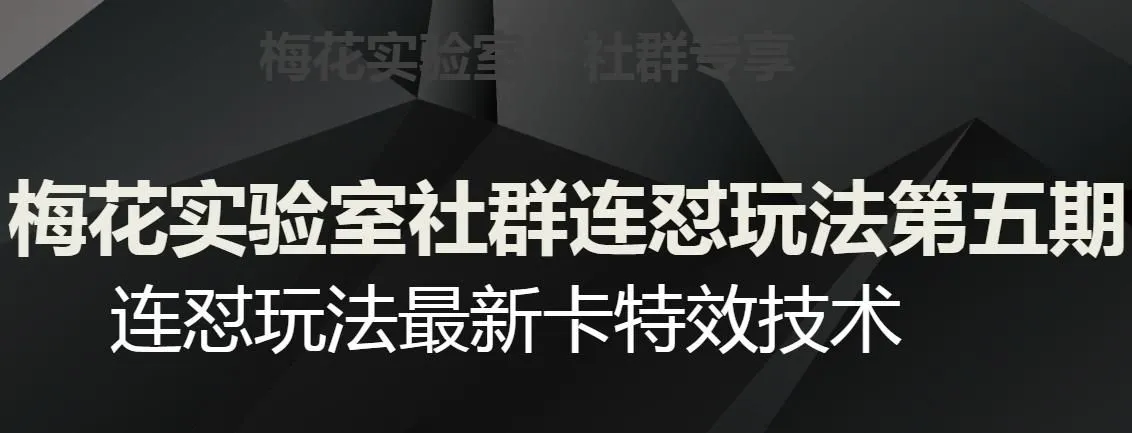 图片[1]-梅花实验室社群连怼玩法第五期，视频号连怼玩法最新卡特效技术-福荣网