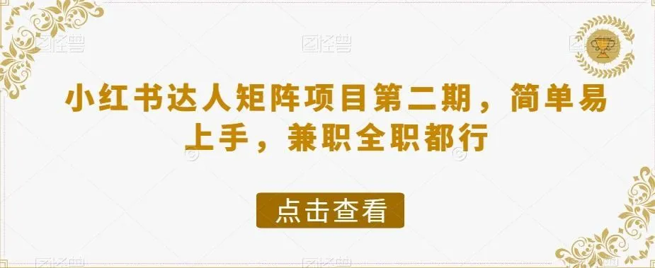小红书达人矩阵项目第二期，简单易上手，兼职全职都行-福荣网