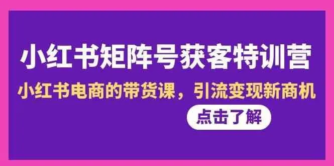 小红书矩阵号获客特训营-第10期,小红书电商的带货课,引流变现新商机-福荣网